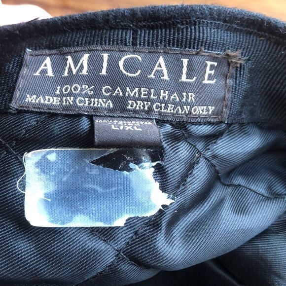 Amicale 100% Camel Hair Taxi Driver Flat Hat Black Size L/XL - Picture 5 of 5